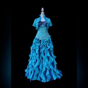 Princess Quinceañera Gown – Elegant Two-Piece Ball Gown with Jacket, Size 8